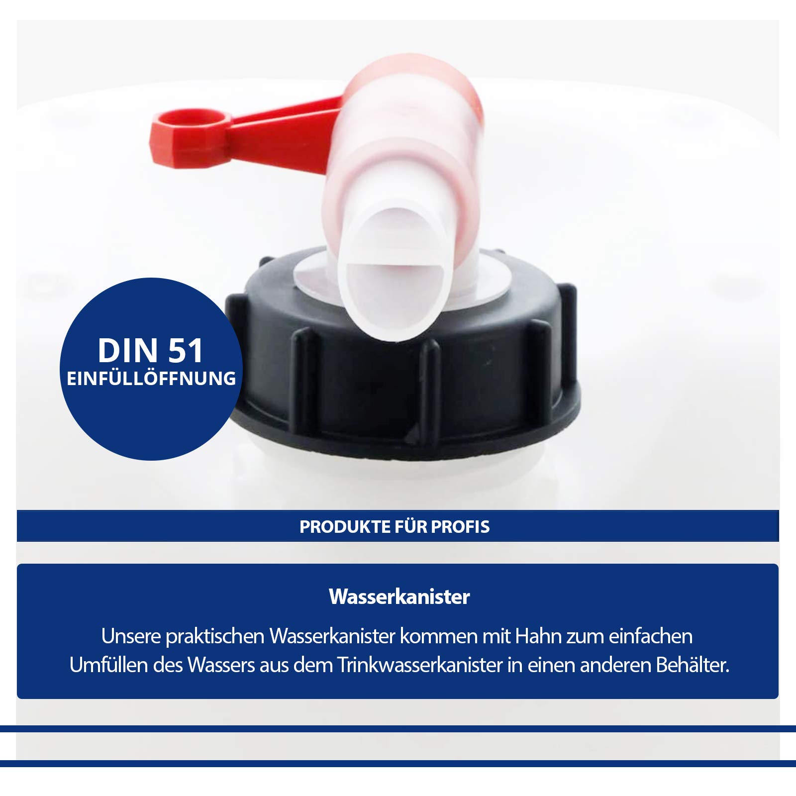 Tanica per acqua con rubinetto – PRESSOL: 10 litri, conf. da 5 pz