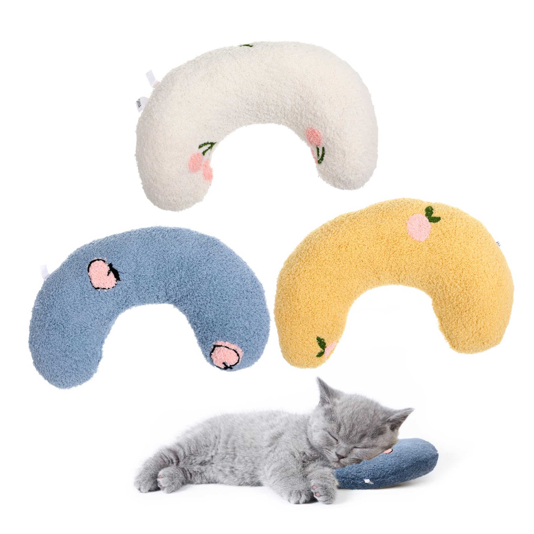 SUPVOX Sleeping Pillow for Cat for Dogs Neck Breathable Comfortable Pillow Sturdy Easy to 3pcs Set