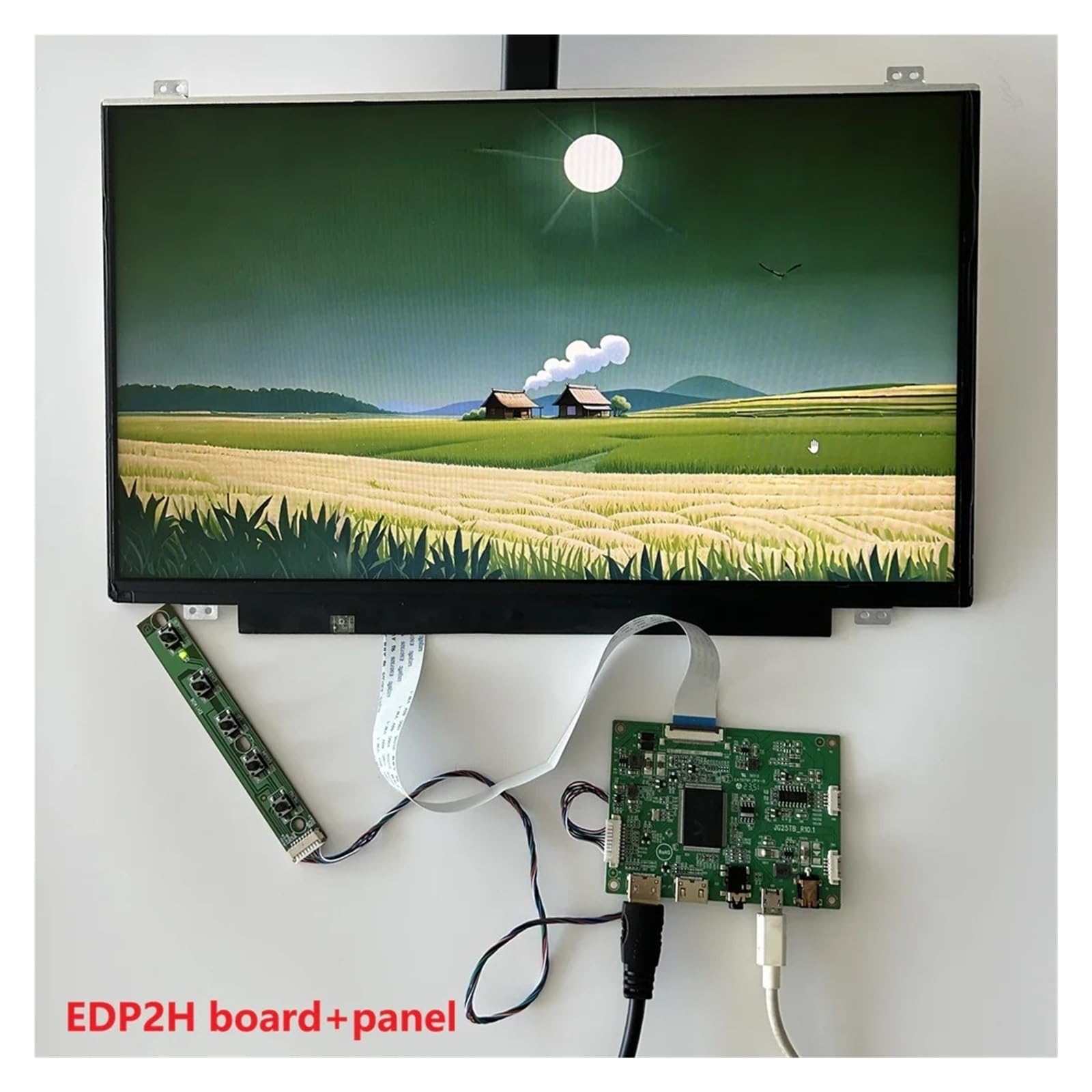 Monitor Schermo IPS Da 14 Pollici 14 "1366X768 + Kit Scheda Controller EDP VGA/Tipo C USB/HDMI Compatibile for PC X360 Lap Raspberry Kit Driver EDP(EDP board with panel)