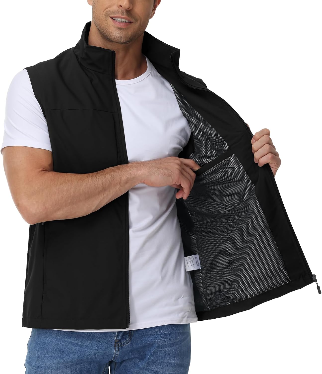 Eisctnd Men's Lightweight Quick Dry Vest Sleeveless Outdwear Utility Jacket for Travel Hiking Fishing Photography Camping