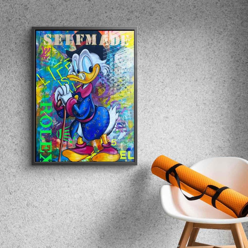 Magic Canvas Art Dagobert B8325 - Stampa Su Tela 180x90 Cm, Motivo Duck Problems Pop Art, Made In Germany, Telaio In Legno Di Pino - 5
