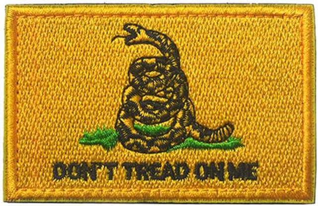 Ohrong Don't Tread on Me Snake Embroidered Tactical Patch Badge Armband Emblem Morale Applique (Yellow)