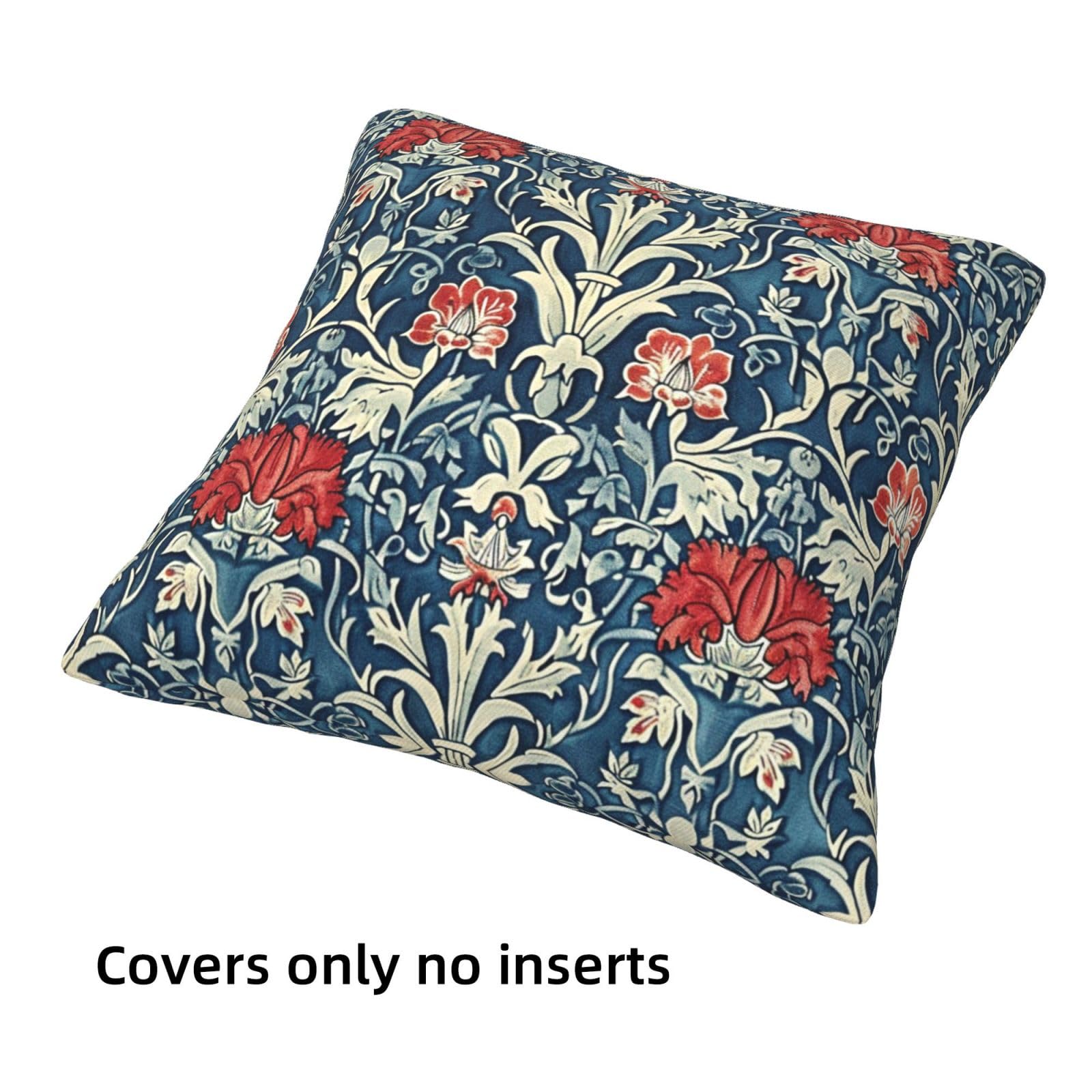 PANDICORN Set Di 4 Federe Per Cuscini Primaverili 45x45 Cm - Stile Casale Con Scritte E Fiori - Retro Tinta Unita