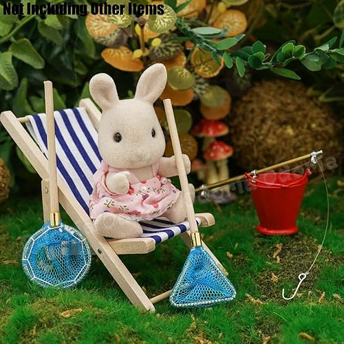 Miniatura 7 de Odoria 1/12 Redes de pesca en miniatura 2 piezas accesorios de decoración de casa de muñecas