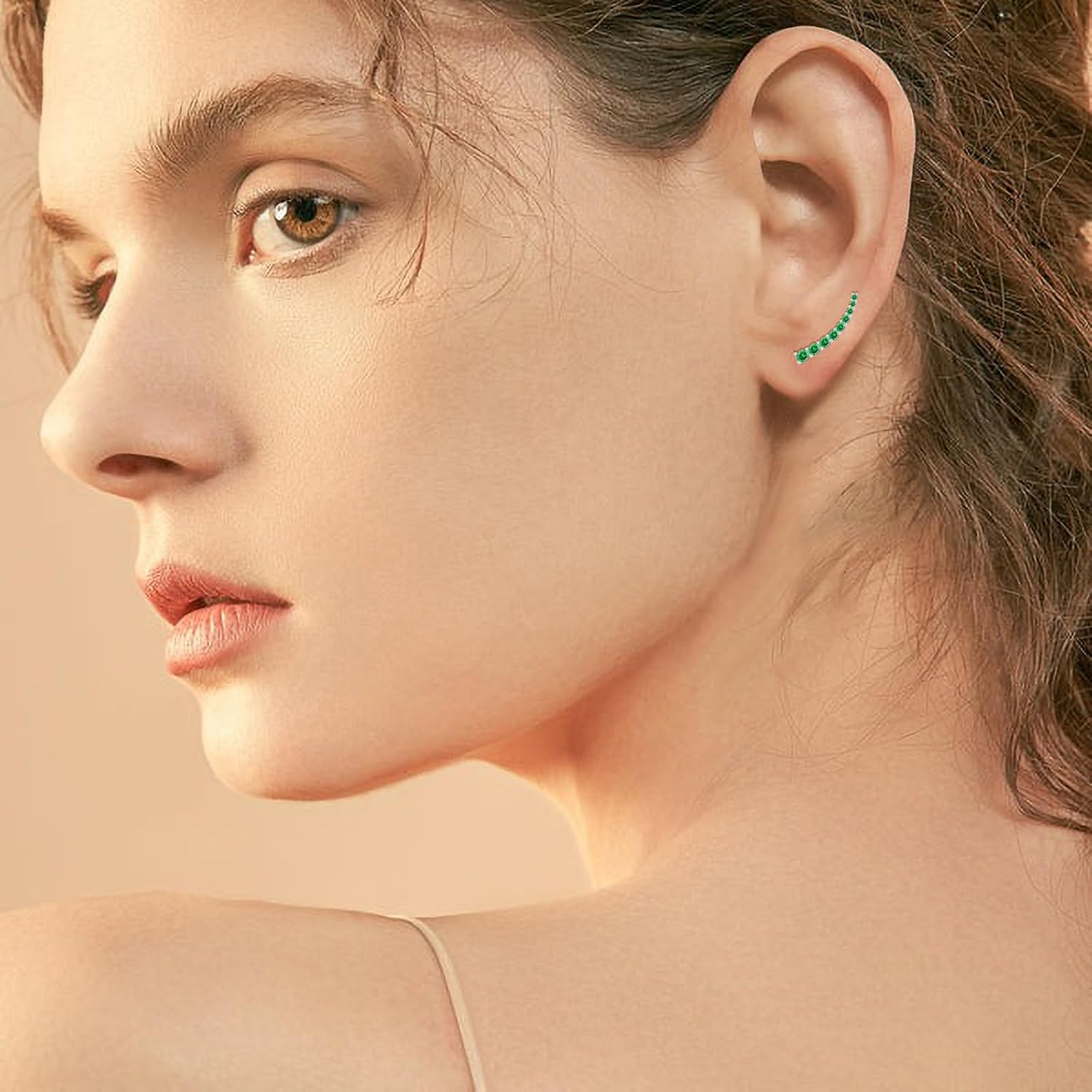 Climber Earrings for Women 925 Sterling Silver Ear Crawler Earrings White/Yellow/Rose Gold Plated Cubic Zirconia Earrings Jewelry