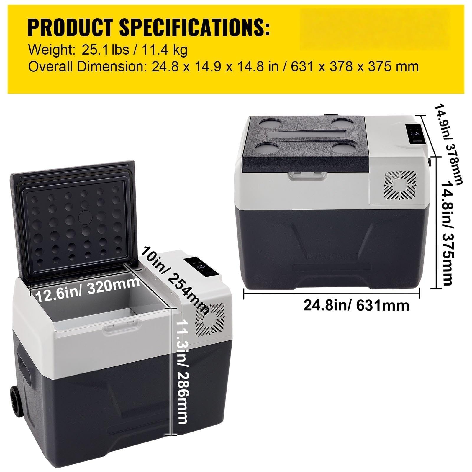 30L Autokühlschrank, tragbarer Gefrierschrank, 12/24 V Gleichstrom, -20 °C bis 10 °C, Kompressorkühlschrank für Camping, Wohnmobil, SUV und zu Hause