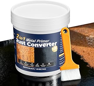 Premium 2-in-1 Rust Converter & Black Metal Primer (35 oz) - Automotive & Industrial Grade