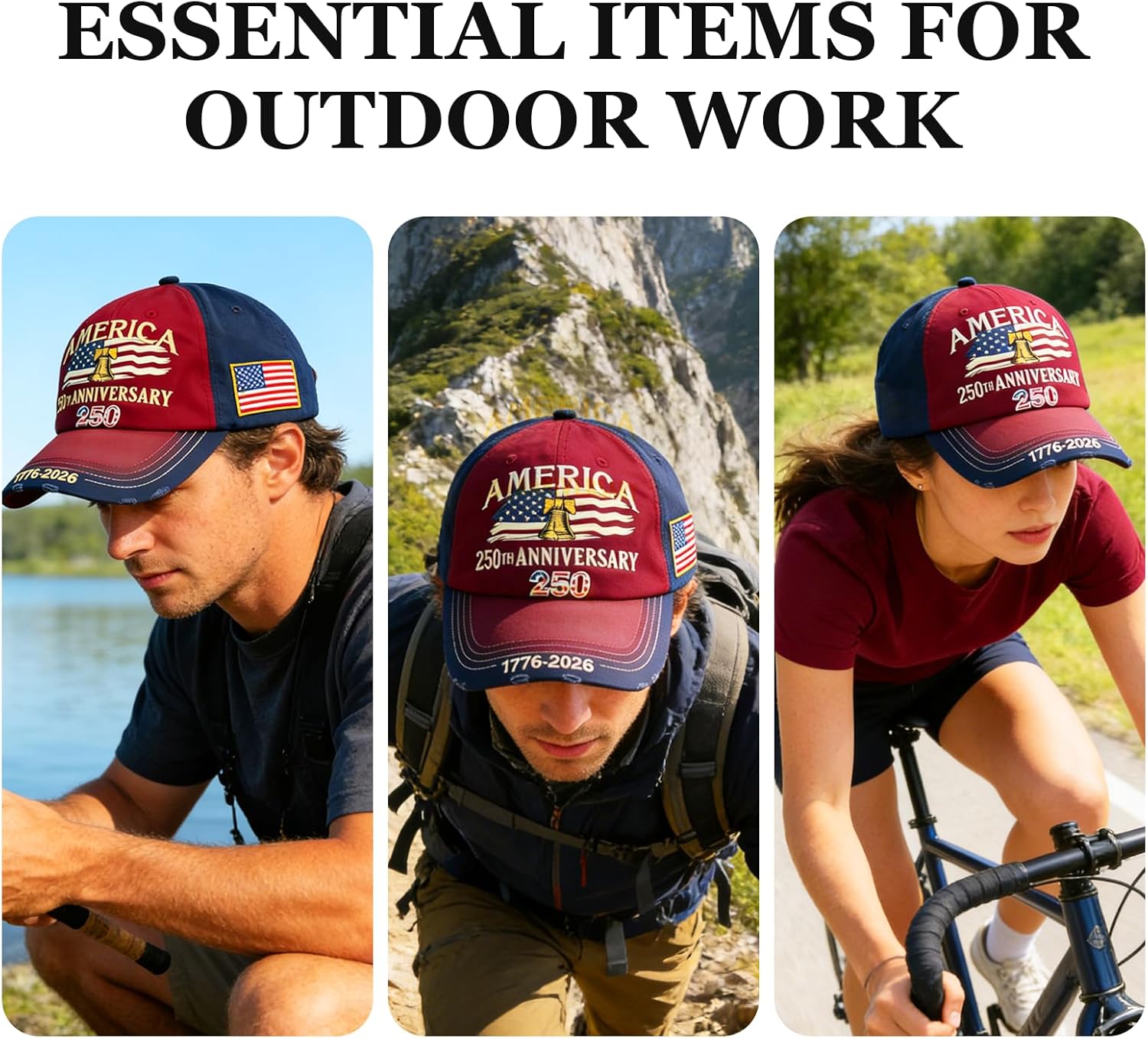 U.S.A 250th Anniversary Embroidered Baseball Cap Adjustable 1776-2026 Anniversary Birthday Retro Patriots Hat for Men Women - Image 5