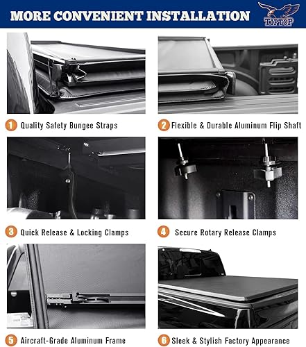 Miniatura 5 de Tiptop Cubierta tonneau suave de tres pliegues para caja de camioneta Ranger Fleetside 1983-2011 (no para Stepside) caja de 6 pies (72 pulgadas)