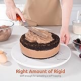 U-Taste Icing Spatula Set of 3: 18/0 Stainless Steel Cake Palette Knife, Angled Offset Spatula for Baking Cake Decorating Frosting, 15/20/25cm Metal Blade with 12cm PP Plastic Handle (Orange) - 5