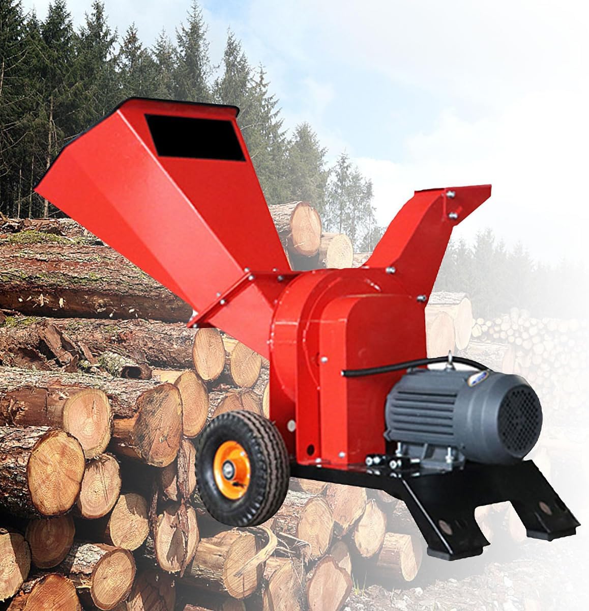 Garden Branch Shredder, 3000W Electric Wood Shredder, 220V Shredding Diameter 50mm, 8 Blades, Multi-purpose Branch Shredder, Quick Material Discharge