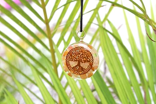 Miniatura 6 de HiJet Colgante de orgón Hermoso Cuarzo Dorado Árbol de la Vida Colgante de orgón Equilibrio Energía Positiva Armonía Suerte Yoga Meditación Reiki