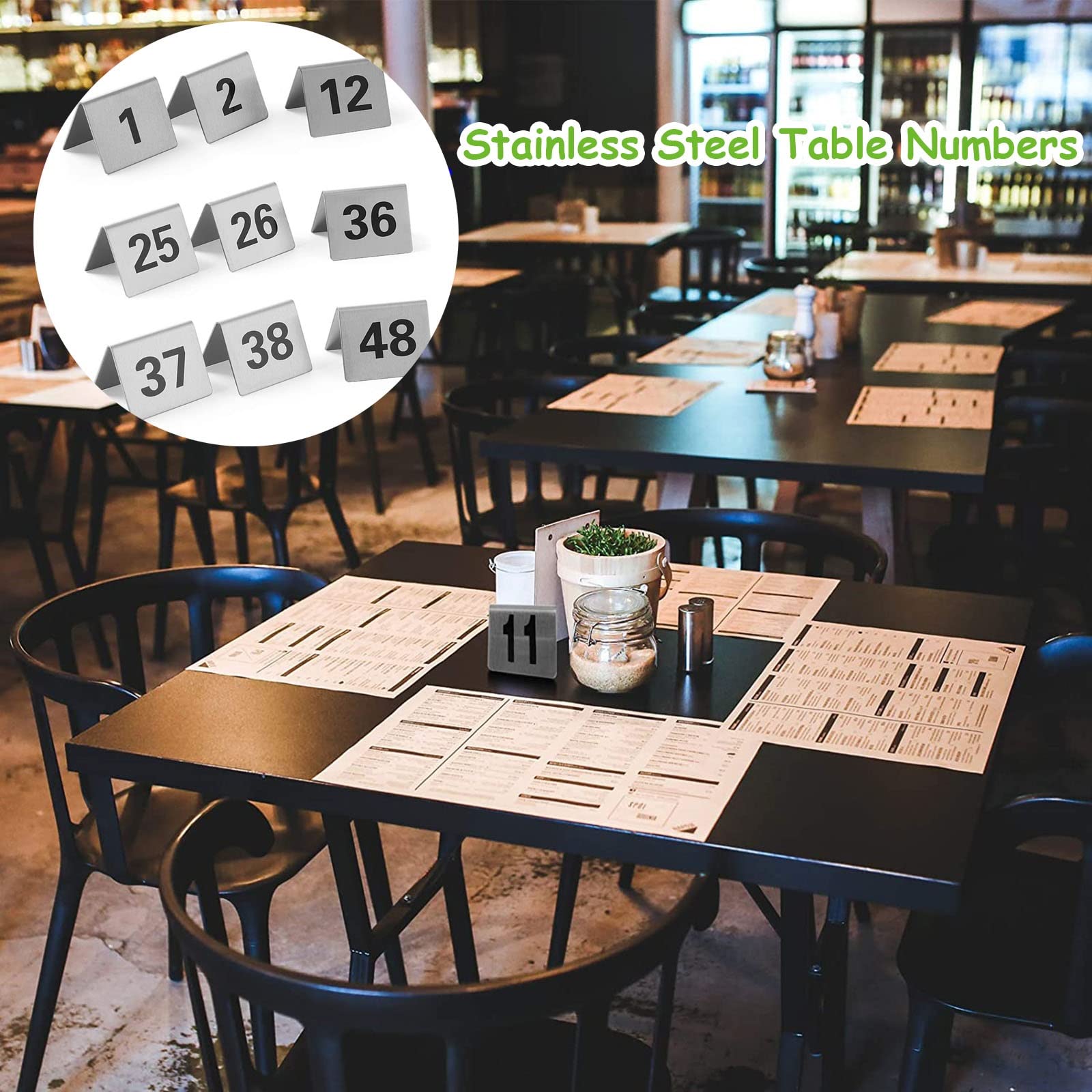 For restaurantes: 1-50/100 Soportes for números de Mesa Estilo Tienda de campaña, cafeterías, Bares, Fiestas, Bodas, fáciles de Limpiar y Colocar, Tarjeta de Mesa de Metal/1 a 50,Numeros de