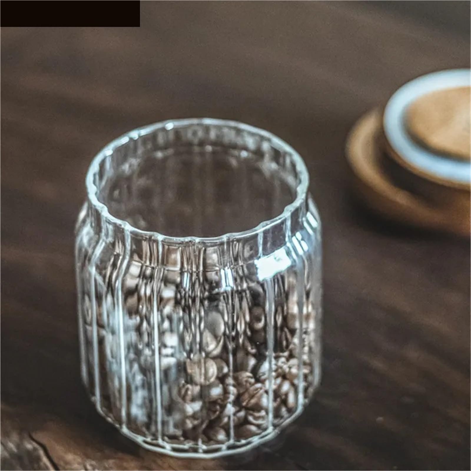 Bonbonglas 4 Stücke Holzdeckel Candy Orgnizer Glas Luftdichten Kanister Küche Versiegelt Lagerung Flaschen Glas for Lebensmittelbehälter Ingwer Müsli(A-1000ml)