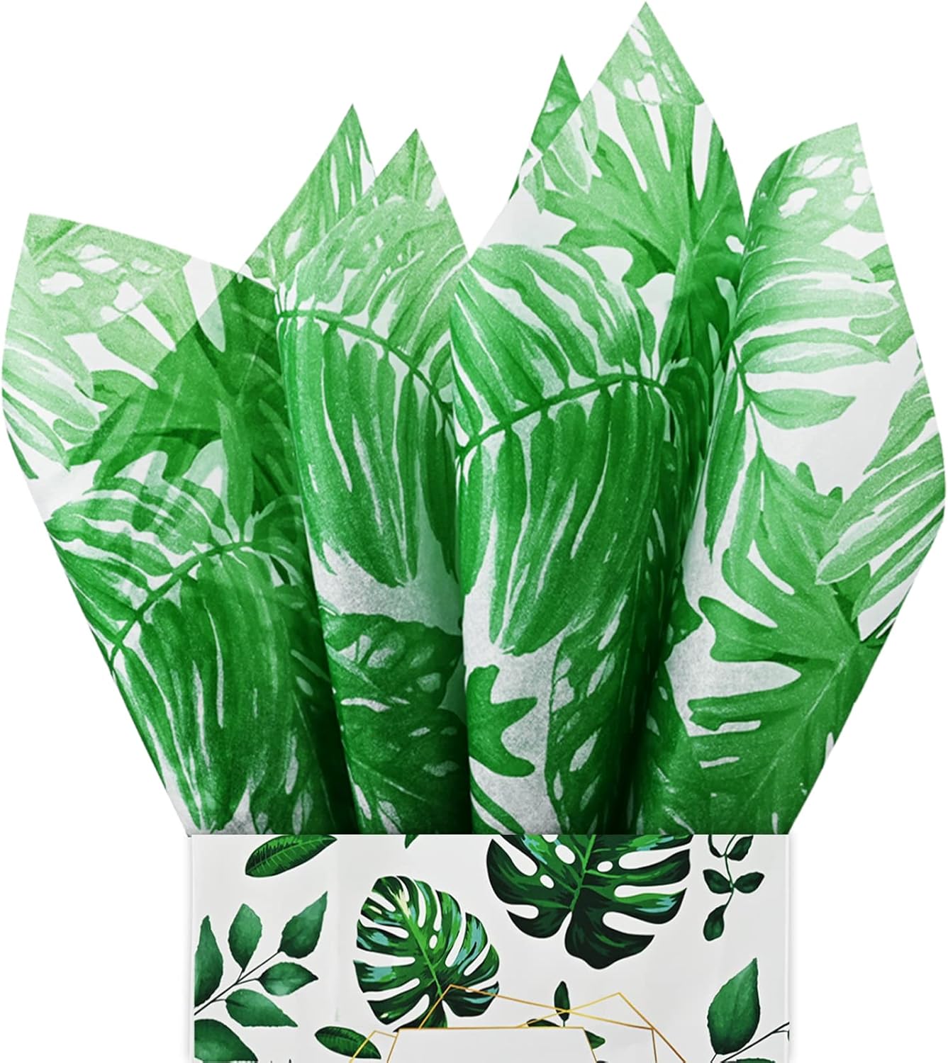 90 Sheets 20 * 14 Inches Palm Leaf Monstera Tissue Paper for Gift Wrapping, Tropical Gift Wrap Tissue Green Tissue Paper for Gift Bags for Birthday, Wedding, Summer Holiday DIY Crafts : Health & Household