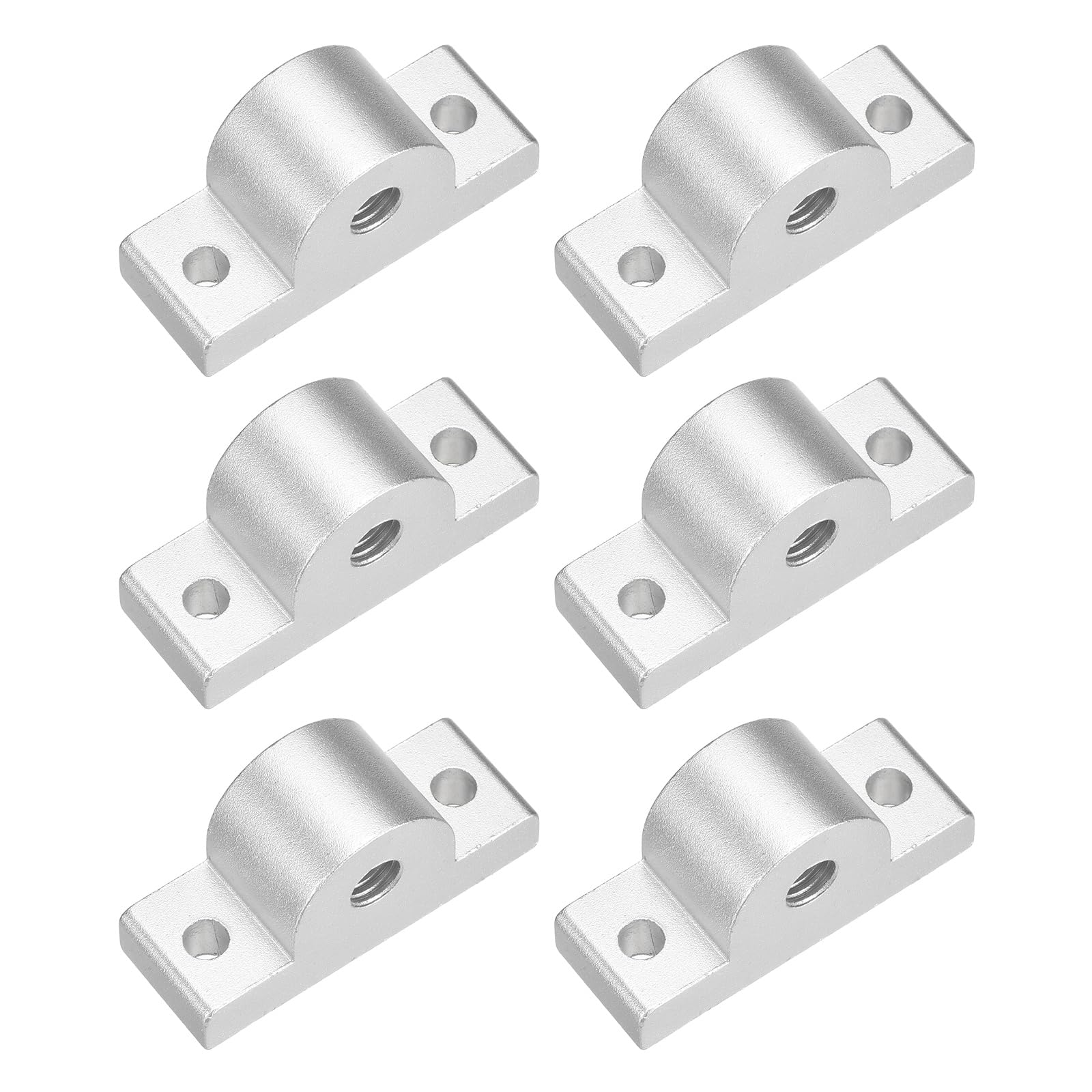 sourcing map 6Pcs M8 T-Slot Leg Connector, Aluminum Bracket Profile Corner Connector Extrusion Caster Mounting Plate for Workbench and Shelving Drawer, Silver