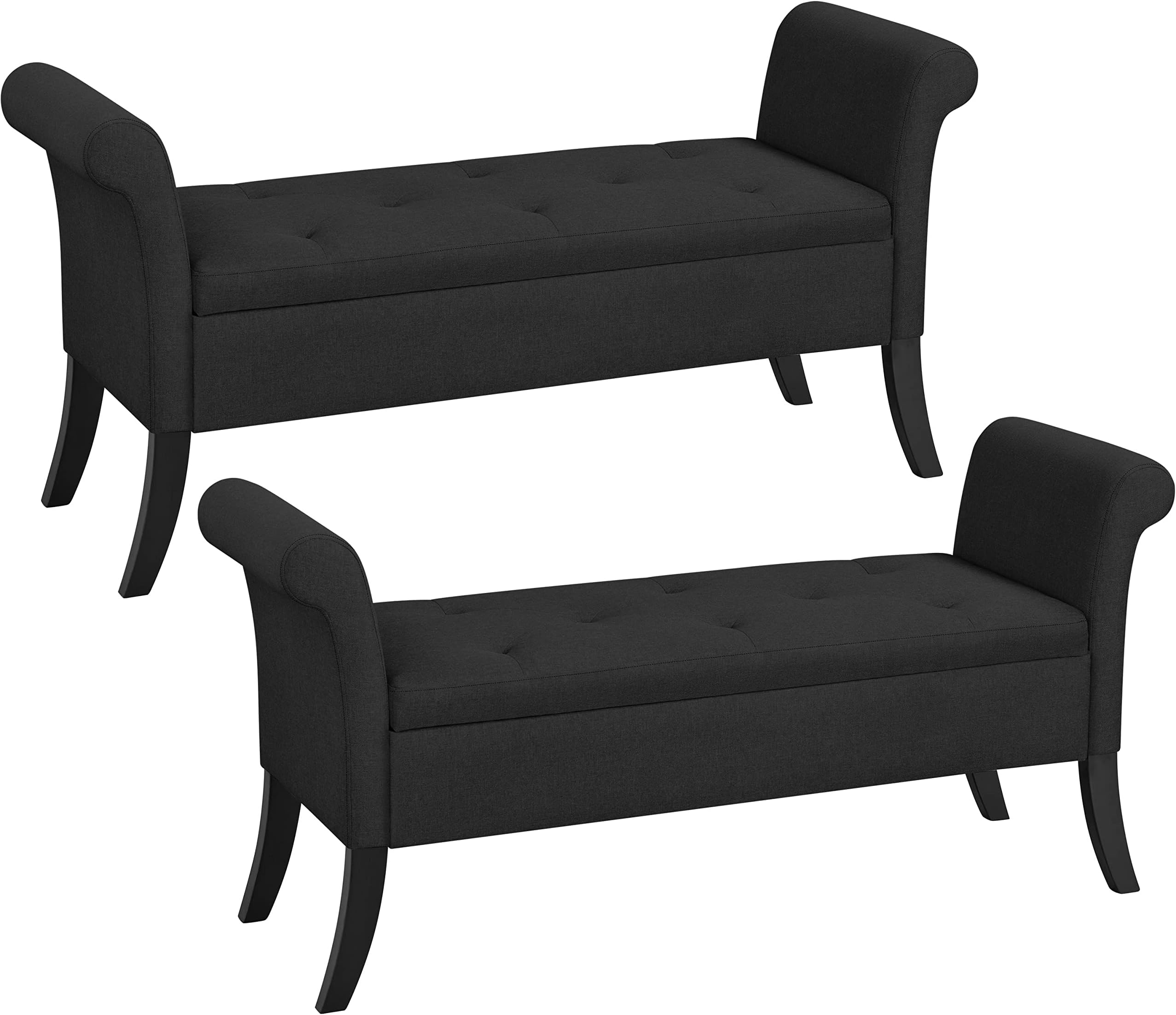 Yaheetech 52in Storage Ottoman Bench for Living Room Tufted