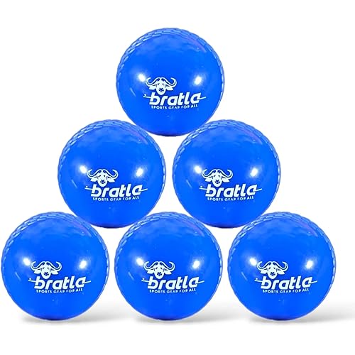 Wind Cricket Balls - Soft Training Practice Cricket Air Balls for Coaching Indoor & Outdoor - Blue Orange Neon/Yellow Pack of 6