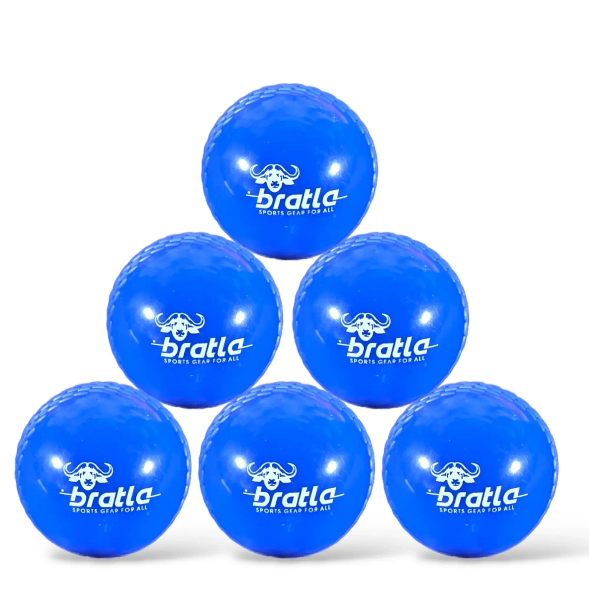 Wind Cricket Balls - Soft Training Practice Cricket Air Balls for Coaching Indoor & Outdoor - Blue Orange Neon/Yellow Pack of 6