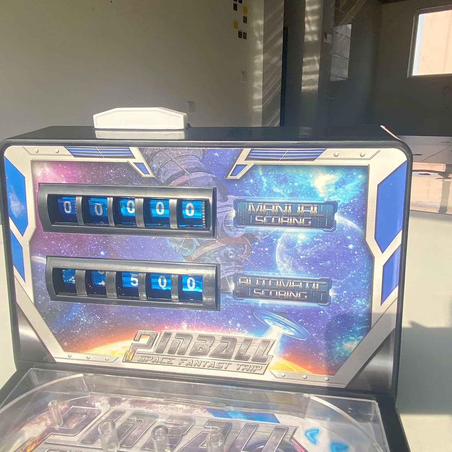 PHATM Pinball Machine Pinball Games with Lights and Sound Effects Mini Retro Arcade Machine Electronic Desktop Marble Arcade for Preschooler