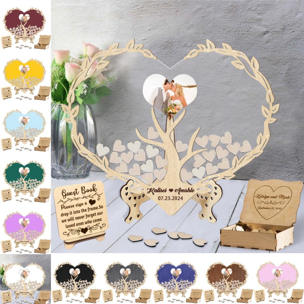 Livre d'or de mariage en forme de coeur pour deco de table de fete