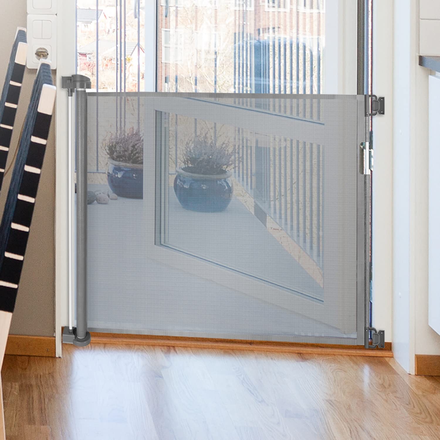 mesh retractable pet gate