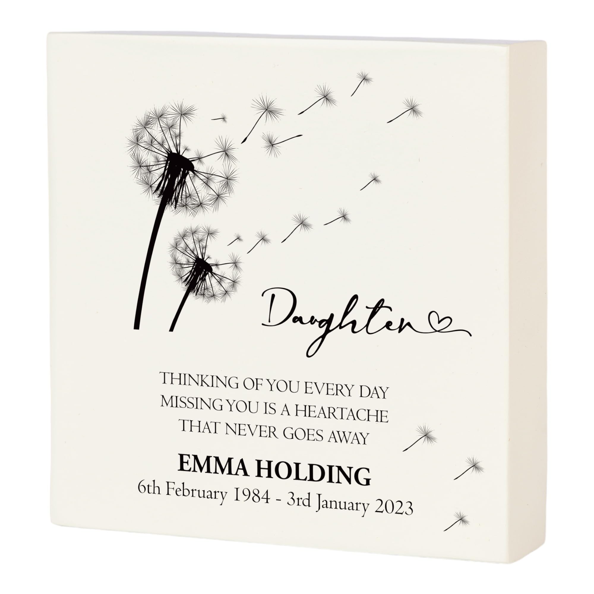 Personalised Daughter Memorial Graveside Remembrance Plaque Ornament