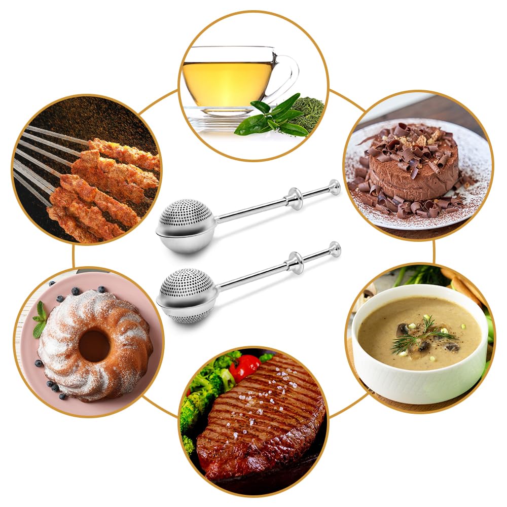 SENHAI - Setaccio per farina e pane a lievitazione naturale, 2 pezzi, setaccio per la cottura, in acciaio inossidabile 304, per zucchero a velo, per zucchero, farina, spezie, colini da tè (mezzo foro