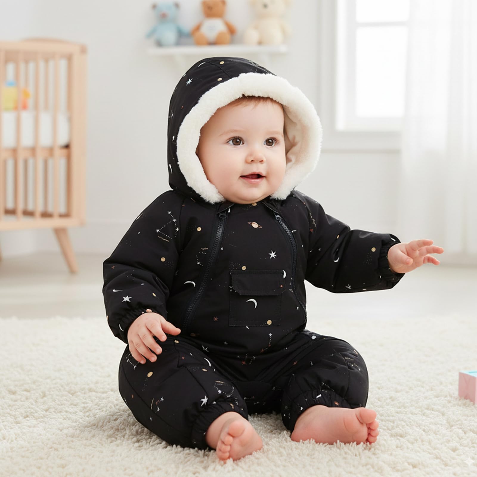 JiAmy Combinaison de neige pour bébé garçon et fille 0-24 mois - Combinaison d'hiver pour nouveau-né