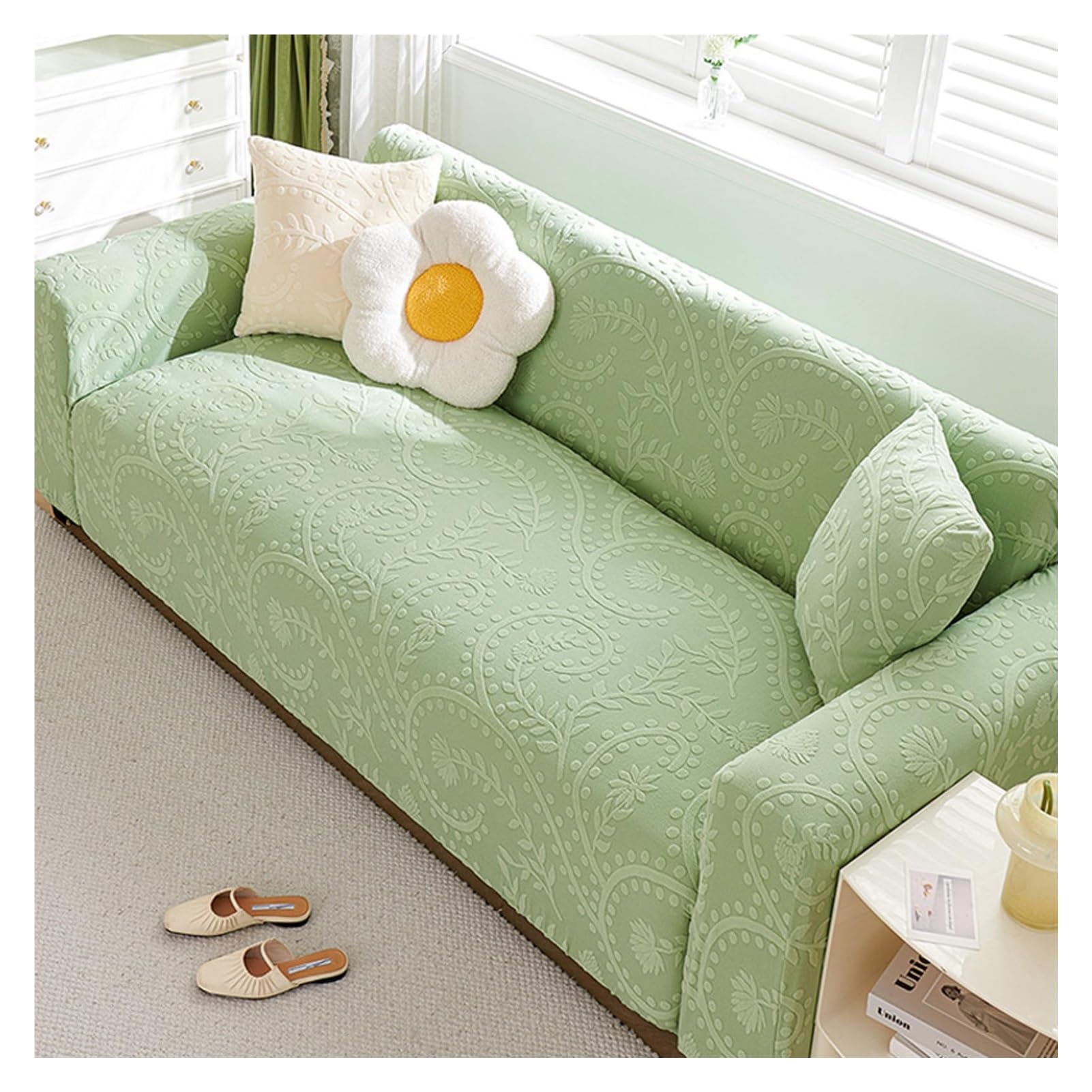 Housse de canapé velours extensible haut de gamme | Rénovation meuble 2 pl