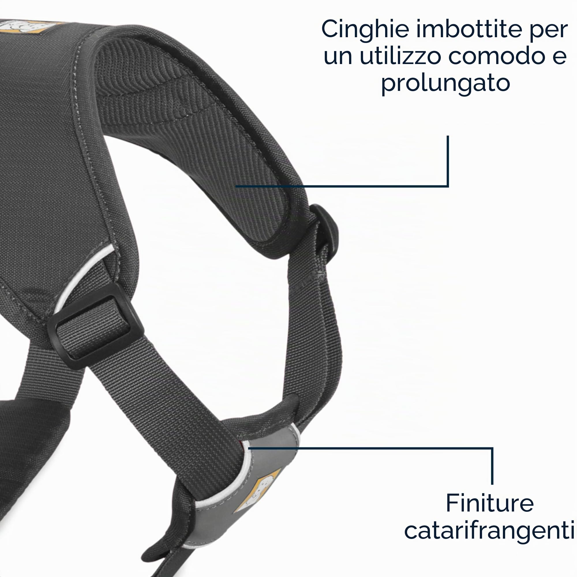 RUFFWEAR Imbracatura per cani multiuso, Web Master, con manico, regolabile, imbracatura anti-fuga, 2 attacchi. Uso quotidiano o assistenza alla mobilità, XX-Small (33-43 cm/13-17 in), Twilight Grey