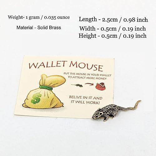 Miniatura 2 de Amuleto para billetera, ratón de latón para atraer más dinero monedero regalo mágico