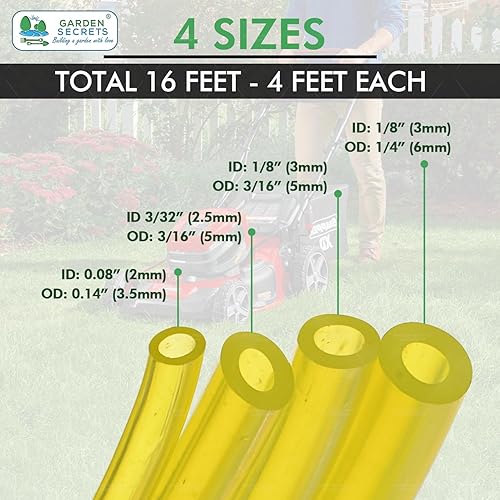 Miniatura 4 de GARDEN SECRETS Tubo de combustible de repuesto para manguera de combustible de 4 tamaños para cortacésped cortacésped soplador Chiansaw herramientas