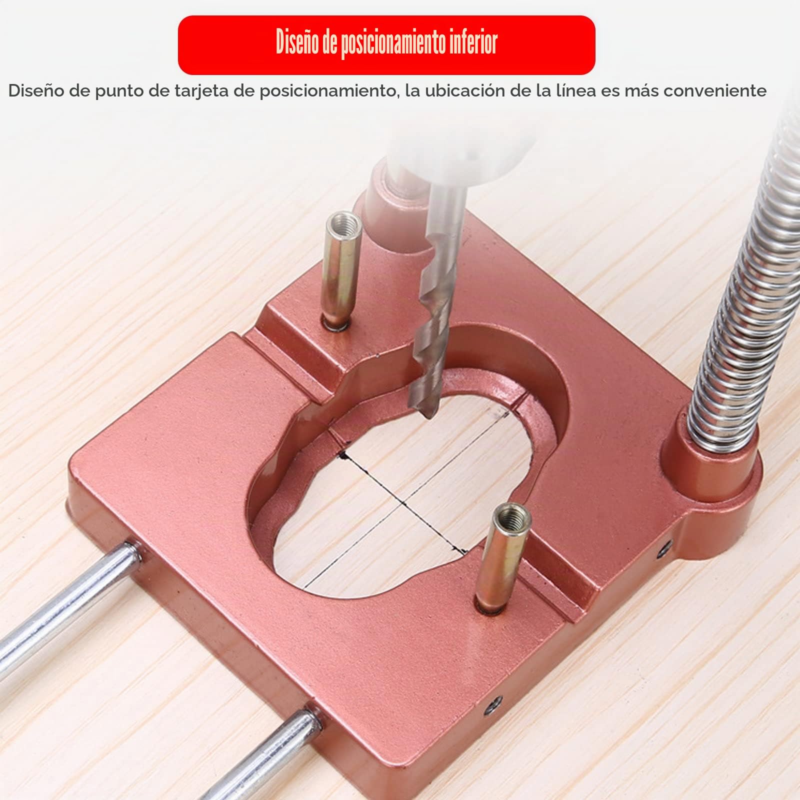 Soporte de taladro con portabrocas, guía de plantilla de perforación ajustable, herramienta de carpintería de precisión portátil, guía de taladro, herramientas de guía vertical, juego de herramientas