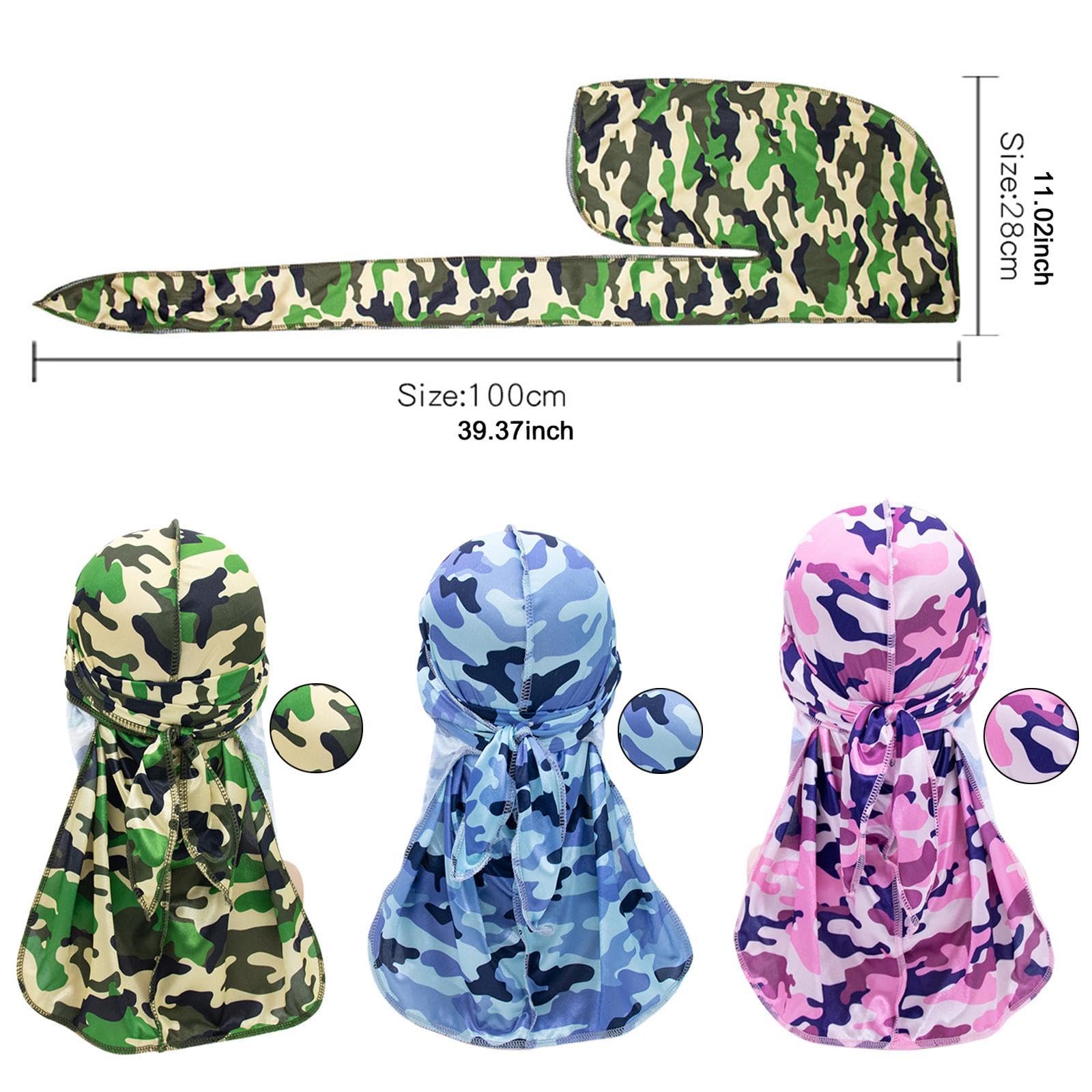 Bandana Cap Du Rag Cap Foulard Morbido con Lunga Coda in Tessuto Setoso Leggero per Uomo E Donna Adatto a Ciclismo Corsa Sport