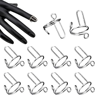 10 Pcs Wudu Nail Rings Adjustable Fingernail Rings Reusable Nail Rings Non-Tarnish For Daily Wear Press on Nails with No Glue For Nails Art DIY Decoration