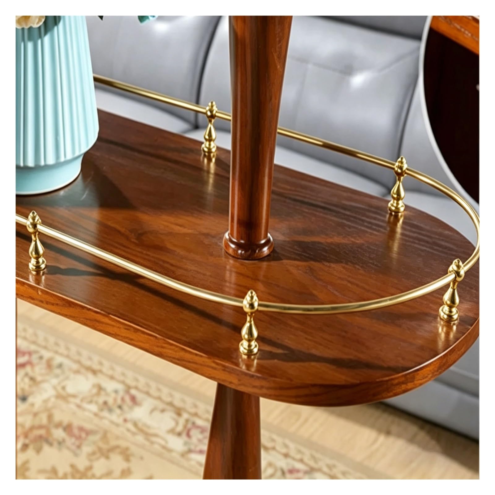 ERRULAN Shelf Guard Rail Decorative, Metal Guardrail Bar for Wood Shelves, 12 16 18 20 24 26 30 32 36 In Bendable Solid Aluminum Gallery Rail Railing(Gold,21in/53.3cm)