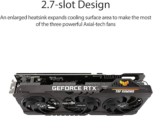 Miniatura 2 de ASUS TUF Gaming - Tarjeta gráfica NVIDIA GeForce RTX 3070 OC Edition - PCIe 4.0, 8GB GDDR6, HDMI 2.1, DisplayPort 1.4a, rodamientos de ventilador