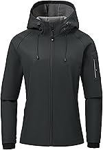 MoFiz Women’s Waterproof Softshell Jacket with Hood Outdoor Hiking Sport Jacket Windproof Lightweight Functional Rain Jacket