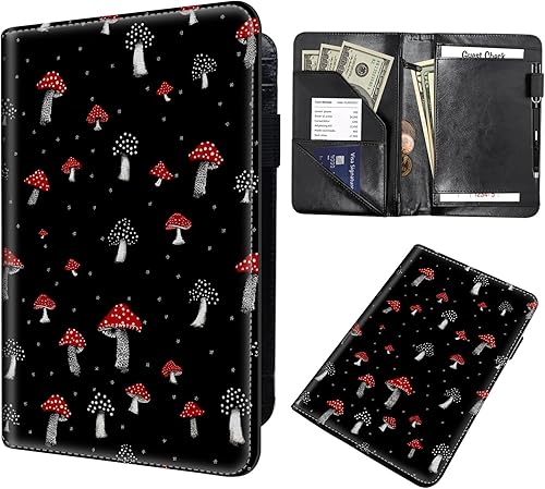 Miniatura 14 de Server Book,Waitress Book,5x9 Inch Server Books for Waitress & Waiter, Cute PU Leather Serving Book Guest Check Presenters Organizer with Zipper