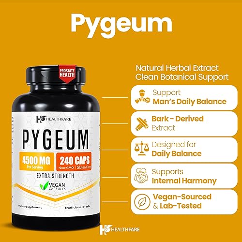 Miniatura 2 de Healthfare Pygeum Supplement, 4500mg | 240 Vegan Capsules | Ultra Standardized Bark Extract | Herbal Supplement | Non-GMO & Gluten-Free | Made in
