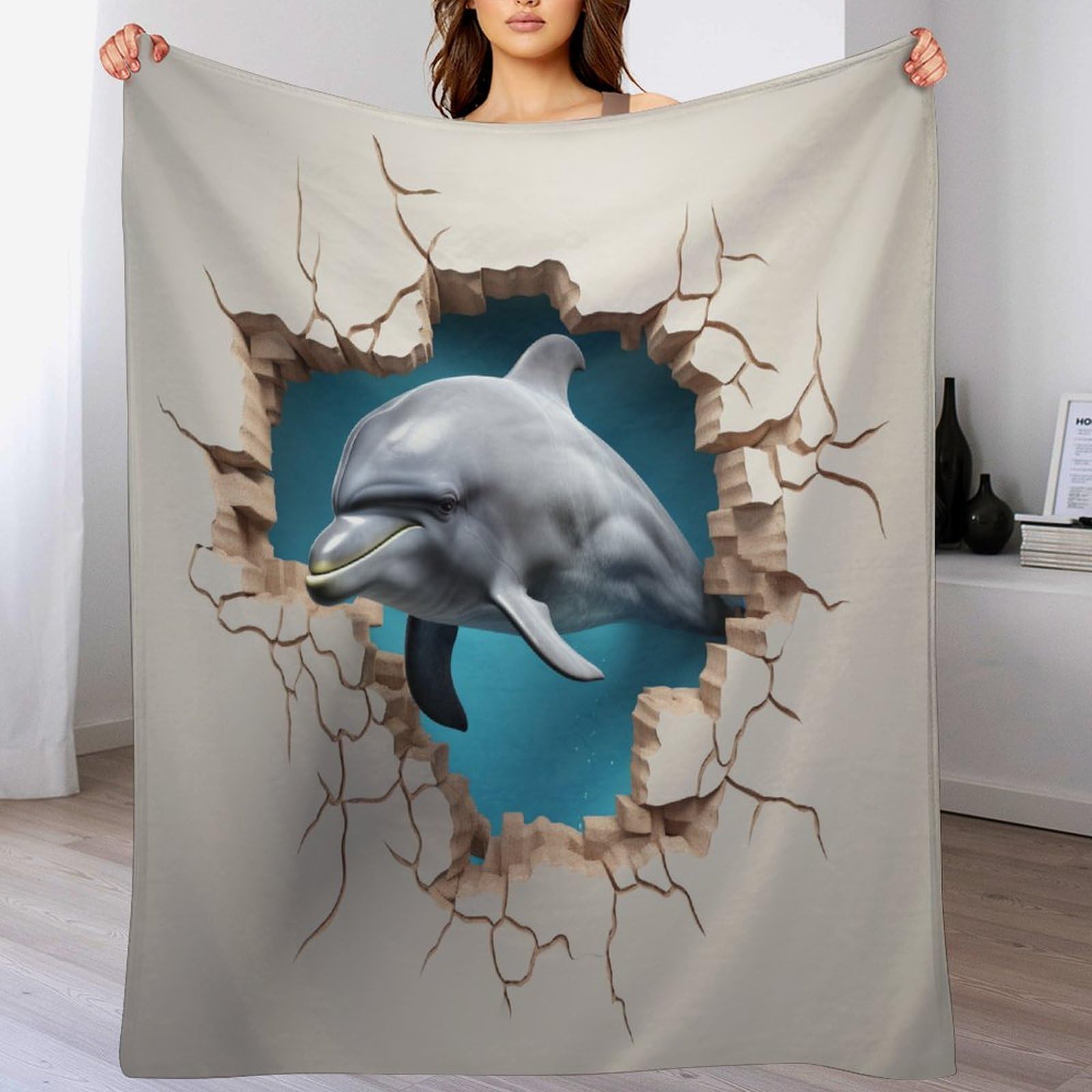 Plaid canapé dauphin tapis douillet pour des soirées cocooning au chaud