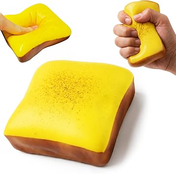 1PCS Bread Squishy Slow Rising Squishies, Squeeze Cheese Squishy Sensory Collection for Adults, Slow Rising Bread Squishies for Adults Office Stress Relief yellow