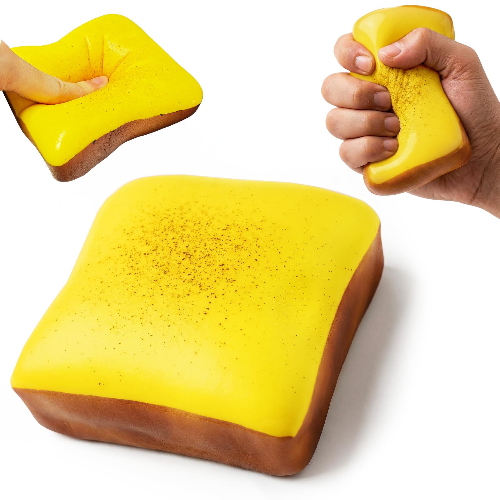 1PCS Bread Squishy Slow Rising Squishies, Squeeze Cheese Squishy Sensory Collection for Adults, Slow Rising Bread Squishies for Adults Office Stress Relief (yellow)