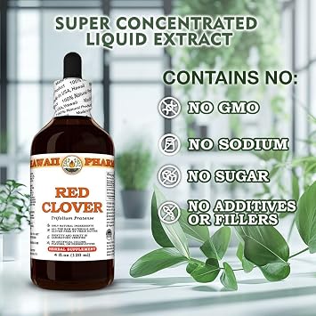 Red Clover (Trifolium Pratense) Dry Flower Tincture, All Natural, Vegan, Pure Liquid Extract - 4 fl.oz