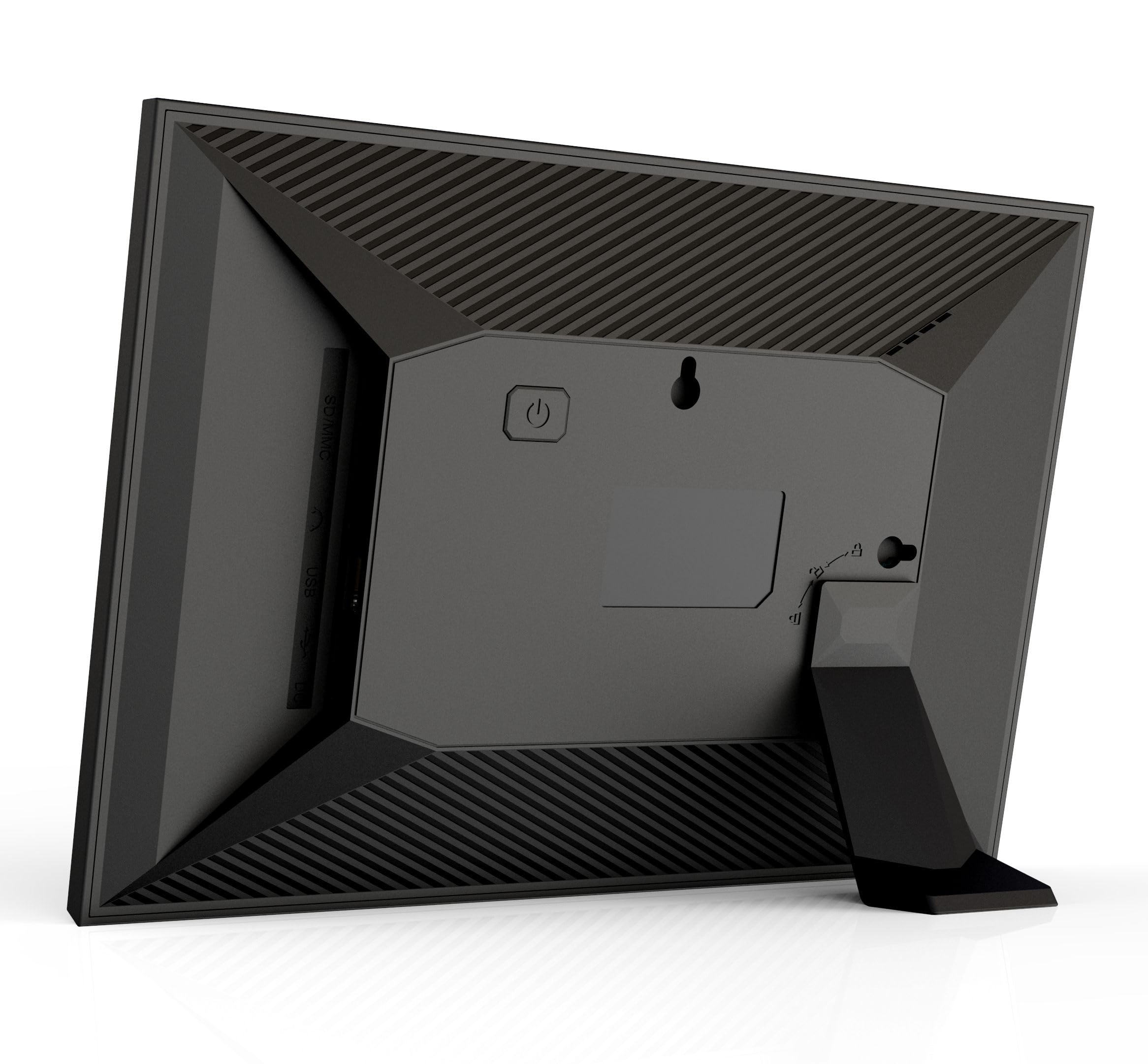 Cytem Cadre photo numérique 10,1" avec Wi-Fi et frameo, anti-reflet, mat, mémoire 32 Go, détecteur de mouvement, image, cadre photo électronique, écran tactile IPS 1280 x 800, noir