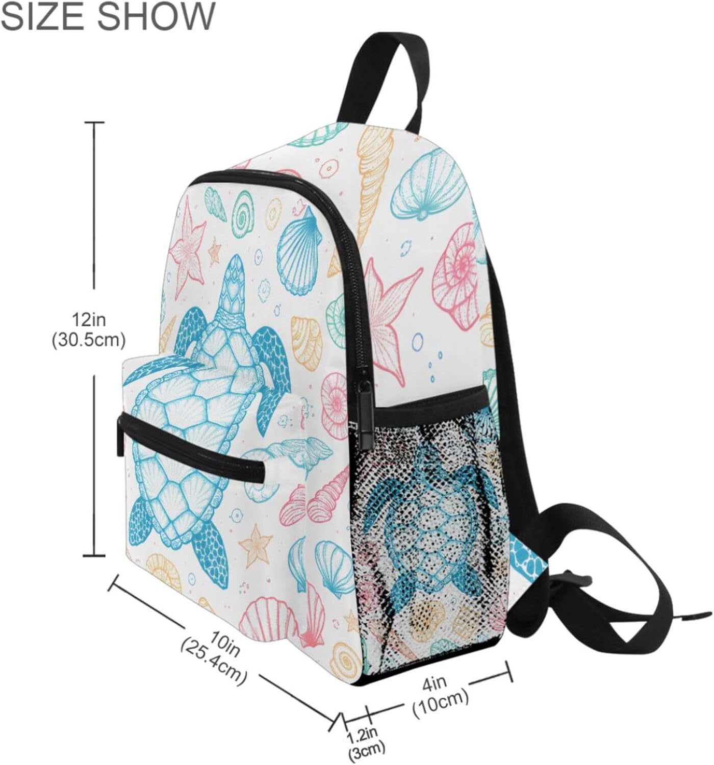 MNSRUU Kids' Backpack Blue Turtle Toddler Backpack Preschool Cute Bookbag Kawaii Travel Backpack for Boys Girls Age3-6