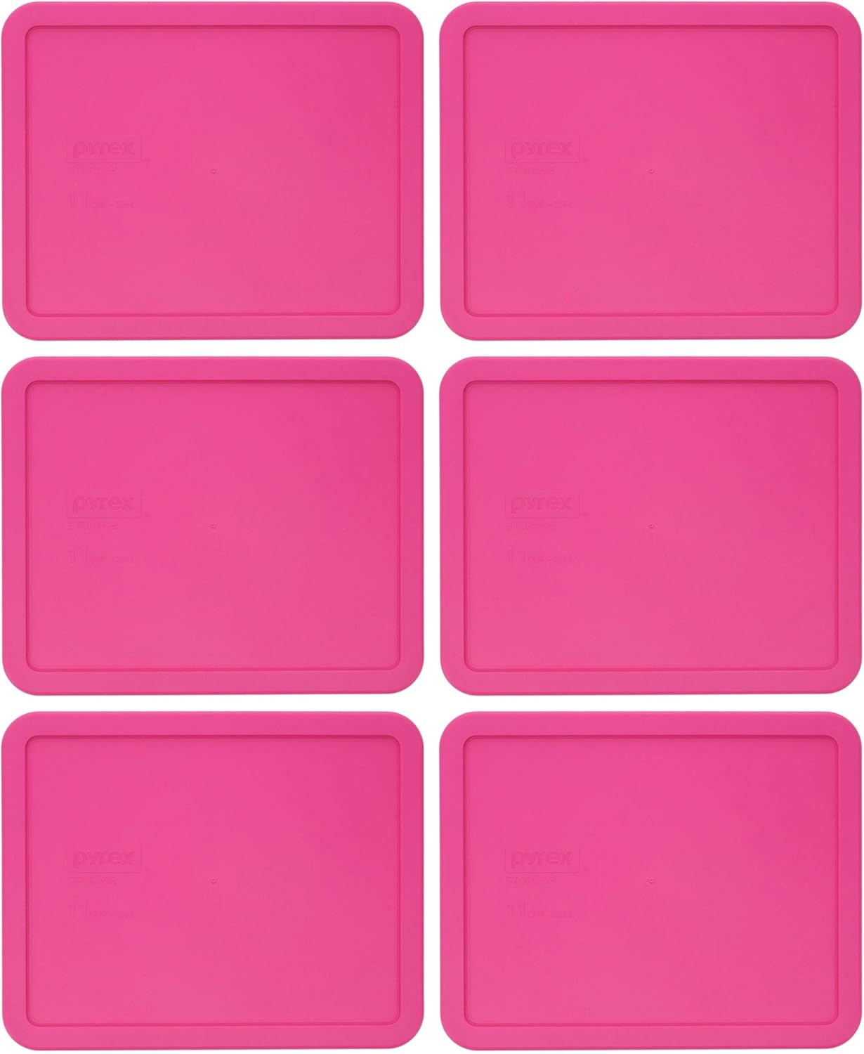 Pyrex 7212-PC 11 Cup Pink Food Storage Replacement Lids (6-Pack) - Made in USA