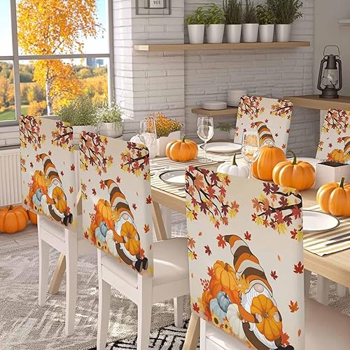 Vista 126 de Fundas para sillas navideñas de muñeco de nieve negro, 4 piezas, fundas traseras de comedor, fundas para árbol de Navidad, protectores extraíbles