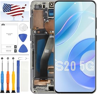 OLED for Samsung Galaxy S20 5G Screen Replacement SM-G981 SM-G981F SM-G981U LCD Display Digitizer Screen Touch Repair Kit with Framewith Fingerprint Function,Not for 4G Gray